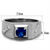 High polished (no plating) Stainless Steel Ring with Synthetic Synthetic Glass in Montana