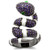 Ruthenium Brass Ring with AAA Grade CZ  in Multi Color