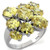Rhodium 925 Sterling Silver Ring with AAA Grade CZ  in Topaz