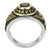 Two-Tone IP Gold (Ion Plating) Stainless Steel Ring with Synthetic Synthetic Glass in Mont