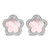 14K White Gold Mother of Pearl and 1/5 Cttw Diamond Halo Star Stud Earrings