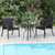 Patio Chairs Set of 2 with All Weather Breathable Fabric-Black - Color: Black