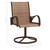 Patio Swivel Chairs 2 pcs Textile and Steel Brown
