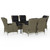 7 Piece Patio Dining Set Brown