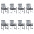 Patio Chairs with Cushions 8 pcs Solid Acacia Wood Gray