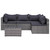 8 Piece Patio Lounge Set with Cushions Poly Rattan Gray