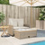 Patio Sofa with Cushions 2-Seater Beige Poly Rattan&Acacia Wood