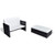 2 Piece Patio Lounge Set with Cushions Poly Rattan Black