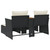 Patio Sofa 2-Seater with Stools Black Poly Rattan