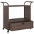 Bar Cart with Drawer Brown 39.4"x17.7"x38.2" Poly Rattan