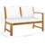  6 Piece Patio Lounge Set with Cushion Cream Solid Acacia Wood