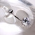 14Kt White Gold Navel Ring with Prong Set CZ