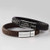 Roman Numerals Engraved Mens Bracelet, Woven Braided Leather Bracelet