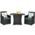 3 Pieces Patio Rattan Furniture Set with Cushion and Sofa Armrest-Gray - Color: Gray