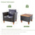 3 Pieces Outdoor Patio Wicker Furniture Set with Cushions and Acacia Wood Coffee Table-Gray - Color