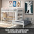 Twin Over Twin Loft Bunk Bed with Bookcase-Dark Brown
