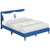 Queen Size Upholstered Platform Bed with Button Tufted Headboard-Blue