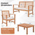 4 Pieces Outdoor Furniture Set with Stable Acacia Wood Frame-Beige - Color: Beige