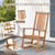 Patio Rocking Chair Ergonomic High-Back Outdoor Rocker with Smooth Rocking Base - Color: Natural