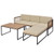 5 Pieces Patio Furniture Set Acacia Wood Sectional Set with Heavy-Duty Metal Frame-Beige