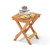 14 Inch Compact Folding Side Table with Slatted Tabletop - Color: Natural