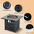 Square Propane Fire Pit Table with Lava Rocks and Rain Cover - Color: Black