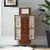Wooden Jewelry Armoire Cabinet Storage Chest with Drawers and Swing Doors-Brown
