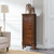 Wooden Jewelry Armoire Cabinet Storage Chest with Drawers and Swing Doors-Brown
