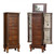 Wooden Jewelry Armoire Cabinet Storage Chest with Drawers and Swing Doors-Brown