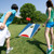3 x 2FT Cornhole Board Set  Portable Cornhole Board with Foldable Legs and Side Handle-Blue - Color
