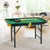 47 Inch Folding Billiard Table with Cues and Brush Chalk -Green - Color: Green