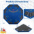 48 Inch 8-Player Foldable Poker Table Top with Carrying Bag and Cup Holders-Blue