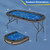 72 x 36 x 30.5 Inch Foldable Poker Table with 8 Cup Holders-Blue