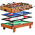 4-in-1 Combo Game Table Set Foosball Table with Billiards and Hockey - Color: Brown