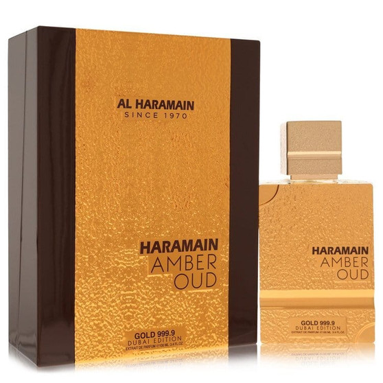 Al Haramain Amber Oud Gold 999.9 Dubai Edition by Al Haramain Extrait De Parfum Spray 3.3 oz (Men) V728-570356