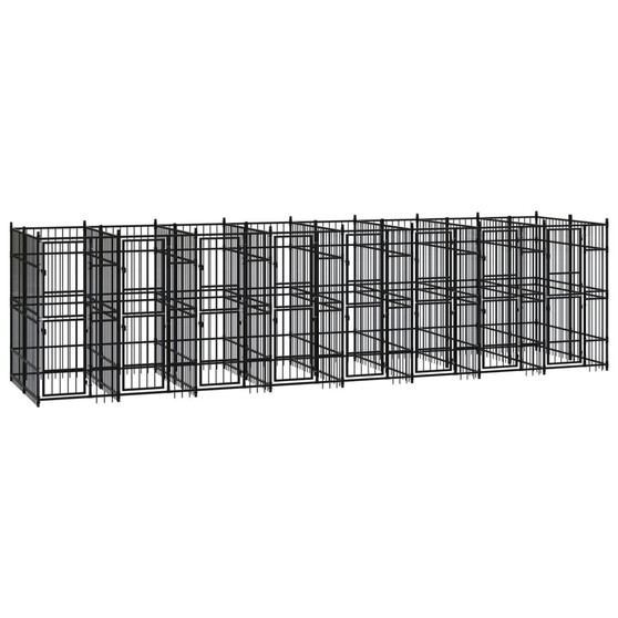  Dog Kennel Black Powder-coated steel Large Durable Dog Kennel A949-3097943