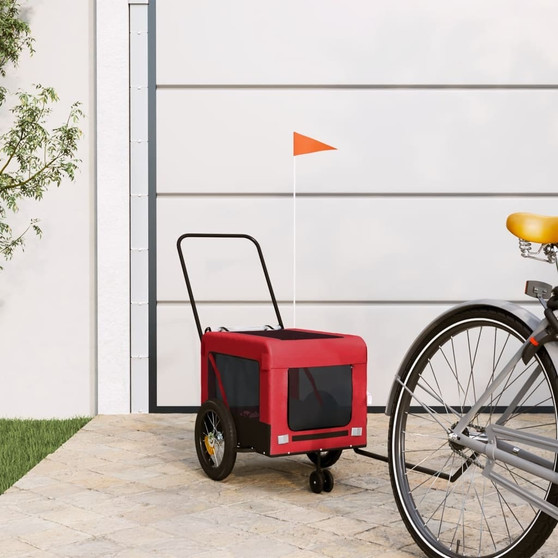  Pet Bike Trailer Red and Black Oxford fabric, Iron, PVC Medium A949-93929