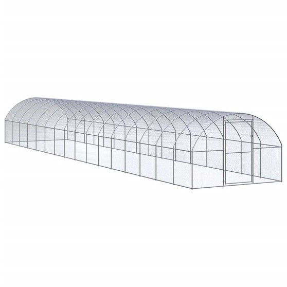  Chicken Coop Silver Galvanized Steel Large Durable Chicken Coop A949-3095469