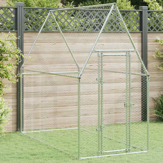 Chicken Cage Silver Galvanized steel 78.7 x 39.4 x 74.8 in A949-172550