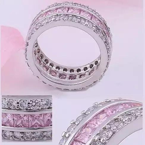 Color: Pink Stone,Size: 11 - LUMINA Pure & Pink Banquet Rings K290-6053909253