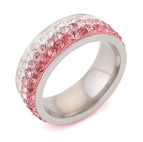Ring Color: PINK LADY,Ring Size: 7 - Cocktail & Mocktail Rings CZ Crystals With Ombre Effect K290-31023125072