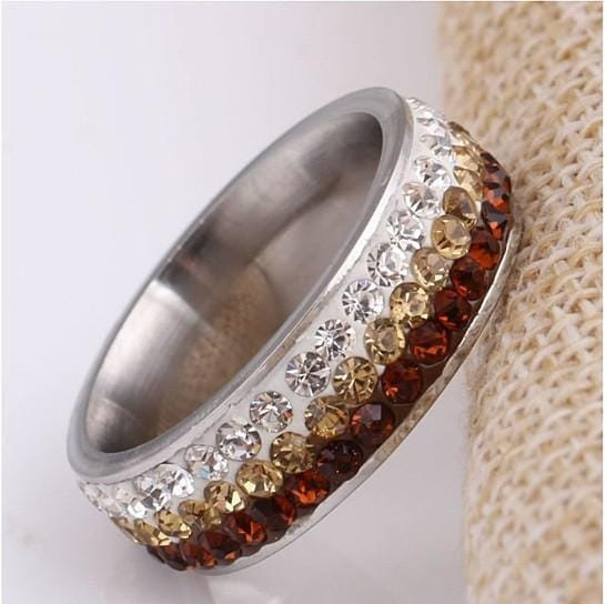 Ring Color: CLASSIC CHAMPAGNE,Ring Size: 11 - Cocktail & Mocktail Rings CZ Crystals With Ombre Effe K290-31023126352