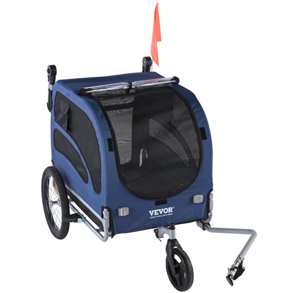 Dog Bike Trailer, Supports up to 100 lbs, 2-in-1 Pet Stroller Cart Bicycle Carrier, Easy Folding Cart