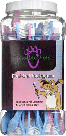 PAW BROTHERS Dual End Toothbrush 50ct Container