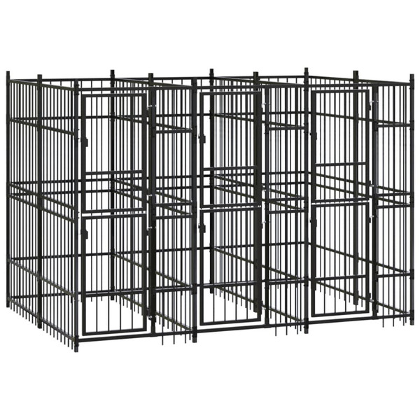  Outdoor Dog Kennel Steel 59.5 ft A949-3097938