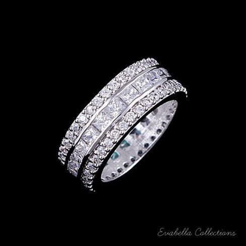 Color: Crystal Clear Stones,Size: 10 - LUMINA Pure & Pink Banquet Rings