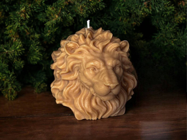 Unique Lion Head Candle: Coffee Shop Scented, Dad Husband Boyfriend - gifts for him