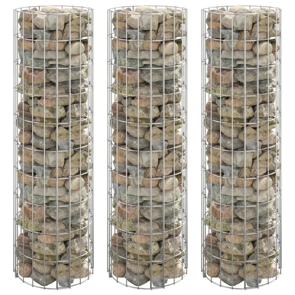 Circular Gabion Raised Beds 3 pcs Galvanized Steel 11.8"x39.4"