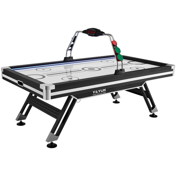 Air-Powered Hockey Table, 89" Indoor Hockey Table for Kids and Adults, LED Sports Hockey Game with