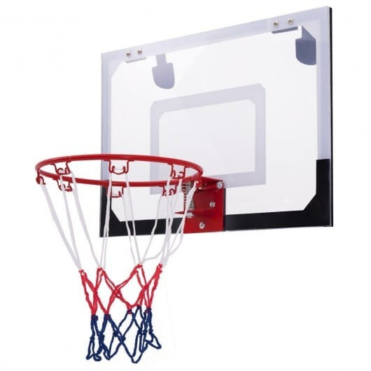 Over-The-Door Mini Basketball Hoop Includes Basketball and 2 Nets - Color: Multicolor
